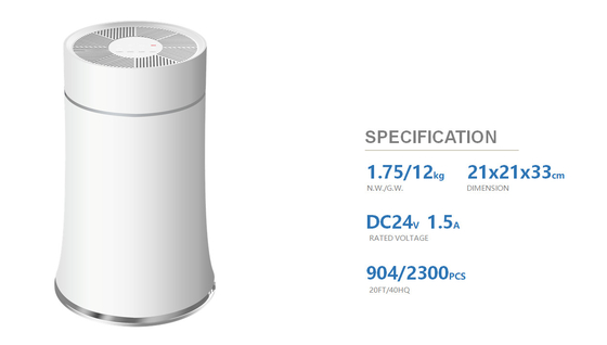 ประหยัดพลังงาน True Hepa Air Cleaner เครื่องฟอกอากาศในห้องเสียงรบกวนต่ำสำหรับผู้แพ้